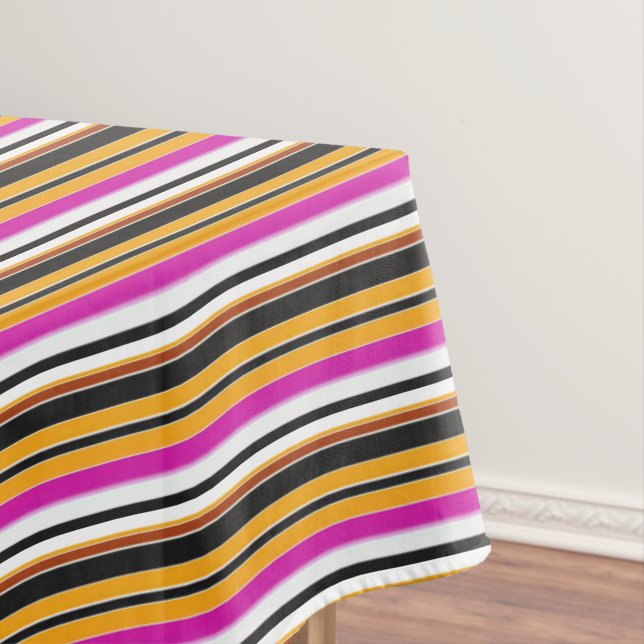 Nappe Jolies rayures noires orange (In Situ)