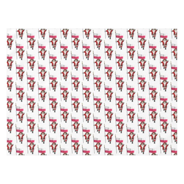 Nappe Jolly Père Noël Au Drapeau De La Pologne (Devant (Horizontal))