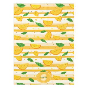 Nappe Jouer Motif de tranche orange avec Feuilles verts