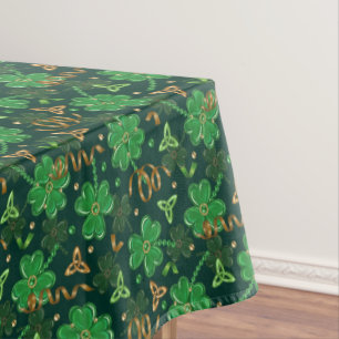 Nappe Jour de la Saint Patrick Gold Trefoil Ruban Lucky 