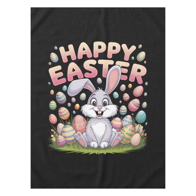 Nappe Joyeuses Pâques 2025  Œufs Lapin Mignon (Devant)