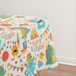 Nappe Joyeux Anniversaire Enfants Monstres