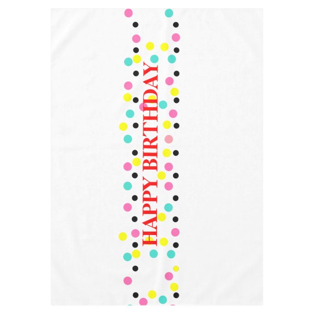 Nappe Joyeux Anniversaire Polka Dots (Devant)