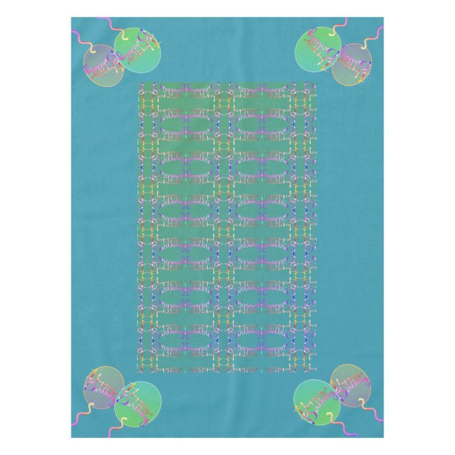 Nappe Joyeux Ballons d'anniversaire (Devant)