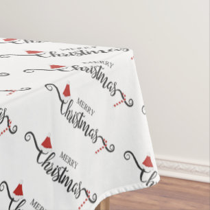 Nappe Joyeux chapeaux et Sucres de canne de Noël