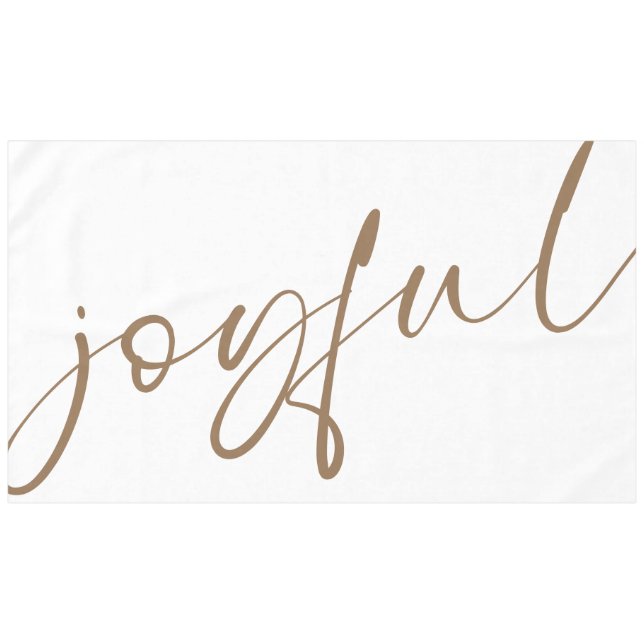 Nappe Joyeux Elegant Gold Calligraphie Blanc (Devant (Horizontal))
