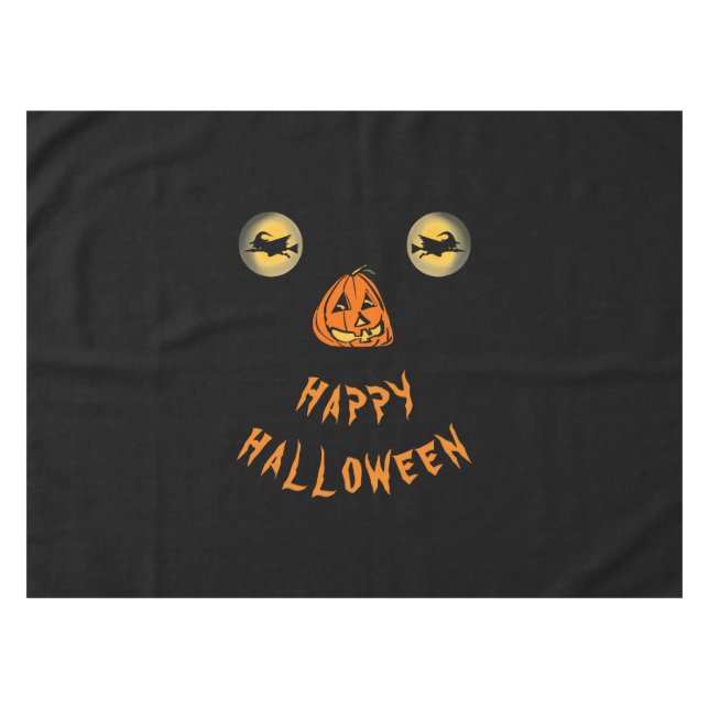 Nappe Joyeux Halloween Yeux de cuisine et nez Citrouille (Devant (Horizontal))