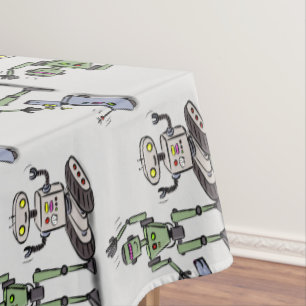 Nappe Joyeux joli dessin de trois robots trio