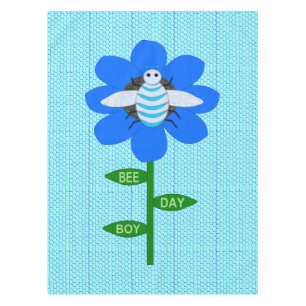 Nappe Joyeux jour de l'abeille garçon bleu anniversaire 