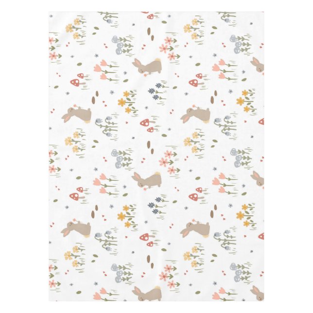 Nappe Joyeux Lapin de Pâques Fleurs sauvages mignons Enf (Devant)