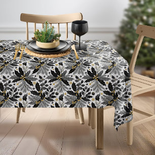 Nappe Joyeux Motif de Noël en or noir #17 ID1009
