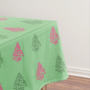 Nappe Joyeux Noël Arbres-5-COTON TABLECLOTH 52x70