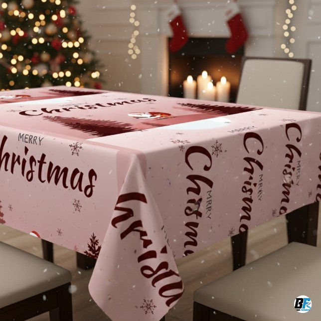 Nappe Joyeux Noël avec Santa Luxe (Christmas Table Cloth)