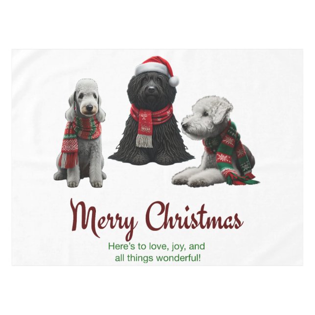 Nappe Joyeux Noël Chiens (Devant (Horizontal))
