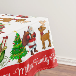 Nappe Joyeux Noël Personnaliser le nom de famille ou le