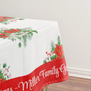 Nappe Joyeux Noël Personnaliser le nom de famille ou le