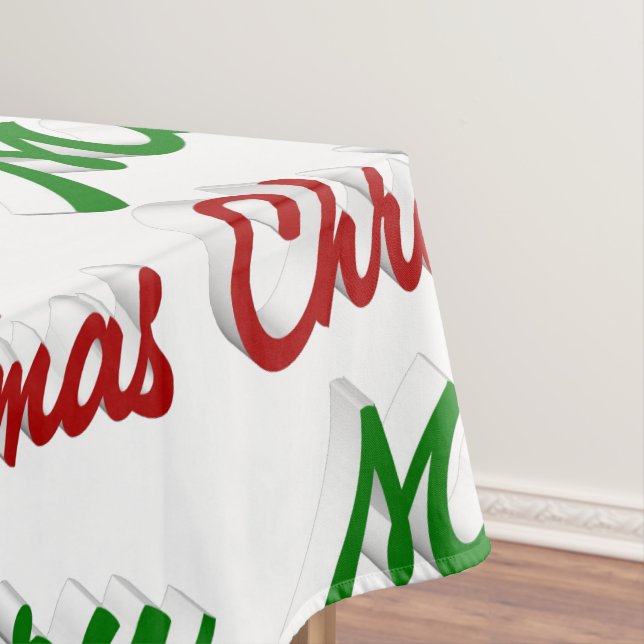 Nappe Joyeux Noël rouge et vert script (In Situ)