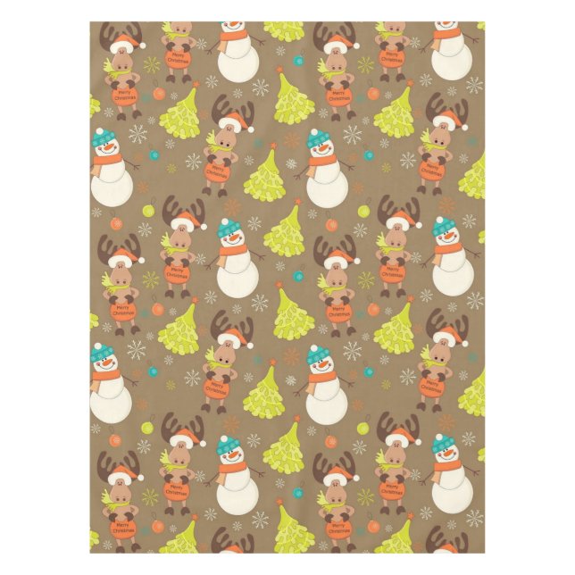 Nappe Joyeux Oie De Noël Et Snowman (Devant)