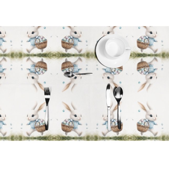 Nappe Joyeux pâques, lapin de Pâques marchant avec des o (Créateur téléchargé)