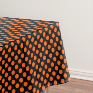 Nappe Joyeux point Polka Orange noir d'Halloween