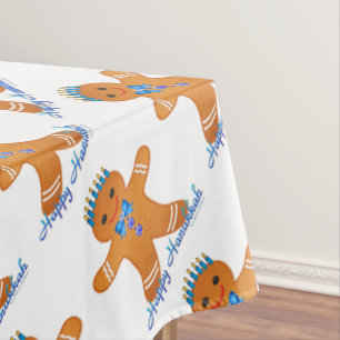 Nappe Judaïque Hanoukka Gingerbread Homme Menorah