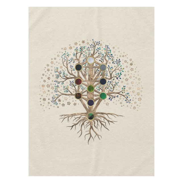 Nappe Kabbalah L'arbre de vie sur toile (Devant)