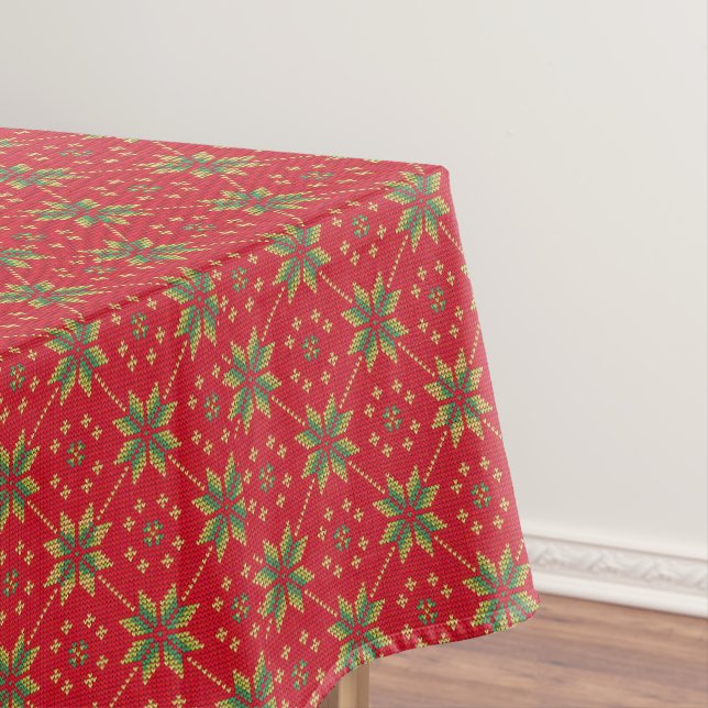Nappe Knit de Noël rouge DesignTissu de table (In Situ)