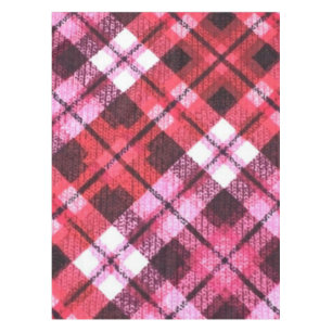 Nappe Knit Plaid Tartan Check Pink White Wine Motif