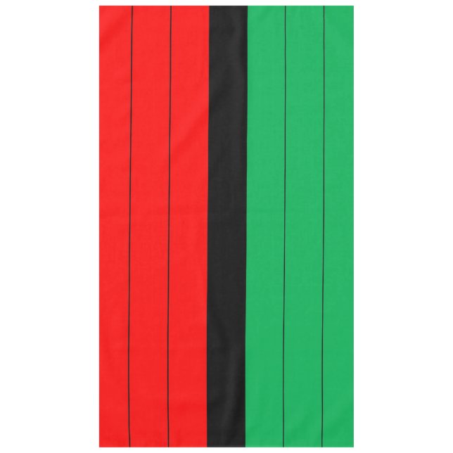 Nappe Kwanzaa Rouge Noir Vert Kinara Motif rayé (Devant)