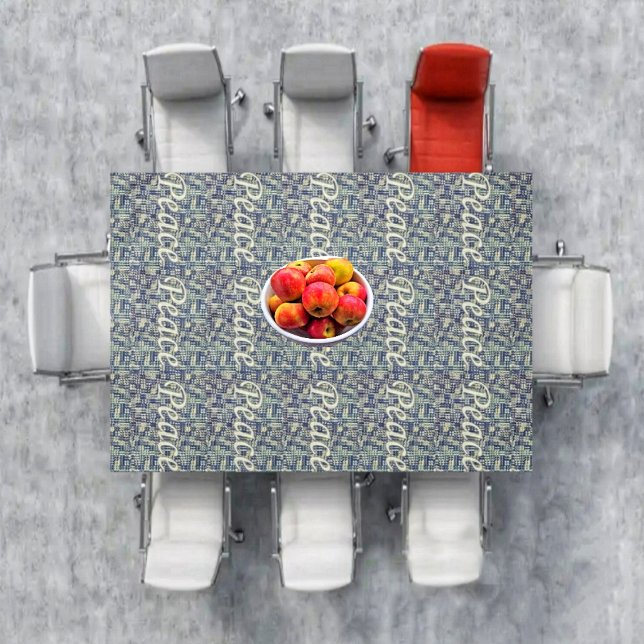 Nappe La paix abonde (Set your Christmas Table with this elegant-looking tablecloth, for a festive look!)