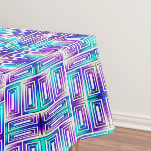 Nappe Labyrinthe architectural Avec Aqua Green et Purple