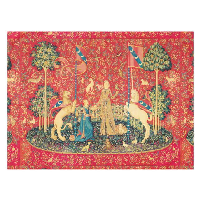 NAPPE LADY AND UNICORN, FLEURS D'IMAGINAIRES, ANIMAUX, F (Devant (Horizontal))