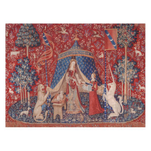 Nappe Lady and Unicorn Medieval Tapestry Desire