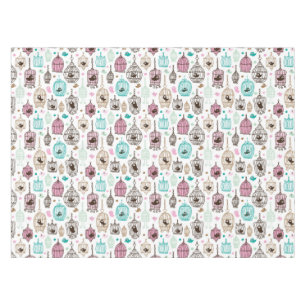 Nappe l'amour de cage à oiseaux badine le motif