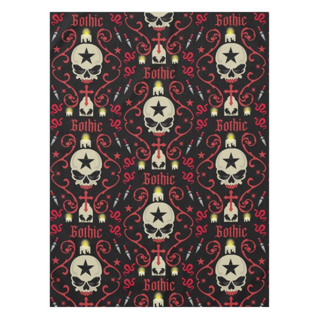 Nappe Lampe Gothique Et Accessoires (Devant)