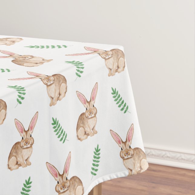 Nappe Lapin à l'aquarelle avec motif de Pâques à feuilla (In Situ)