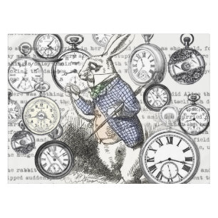Nappe Lapin Blanc Alice au Pays des Merveilles Horloges