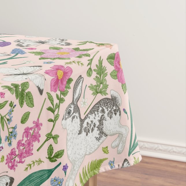 Nappe Lapin de jardin en fleurs de printemps Papillons P (In Situ)