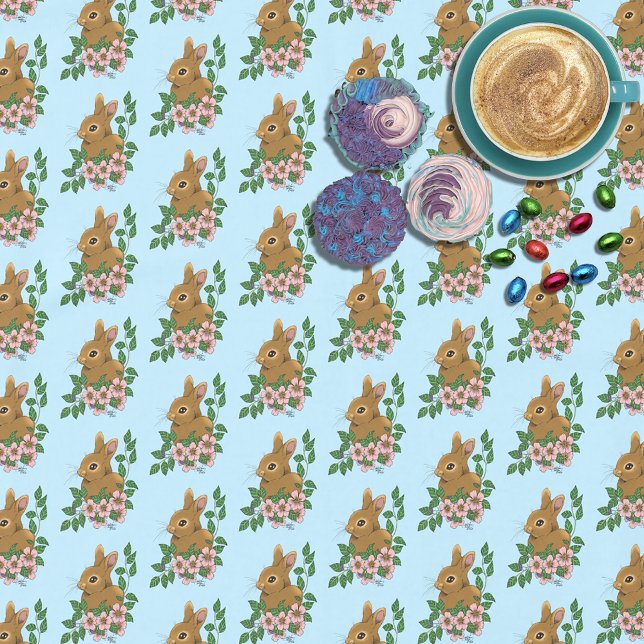 Nappe Lapin Lapin Fleurs Roses (Créateur téléchargé)