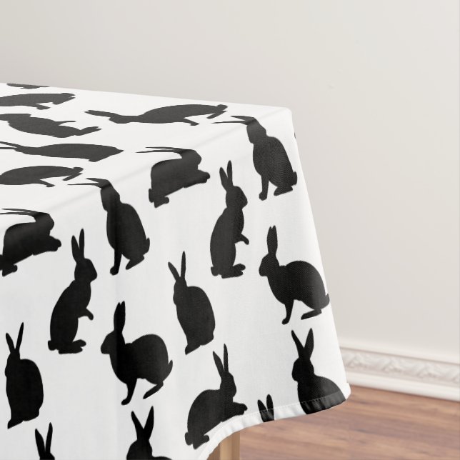 Nappe Lapin moderne noir et blanc motif de Pâques (In Situ)