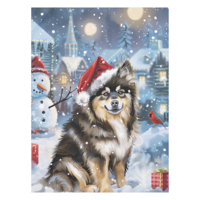 Nappe Lapphund finlandais Winter Wonderland Noël Joie (Devant)