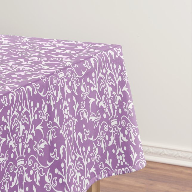 Nappe Lavande de Damas et blanc (In Situ)