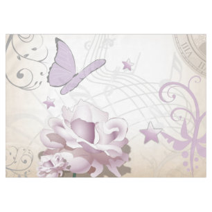 Nappe Lavande Vintage, Papillon, Musique, Horloges