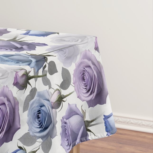 Nappe Lavender And Blue Roses Set On A Cloudy Gray (In Situ)