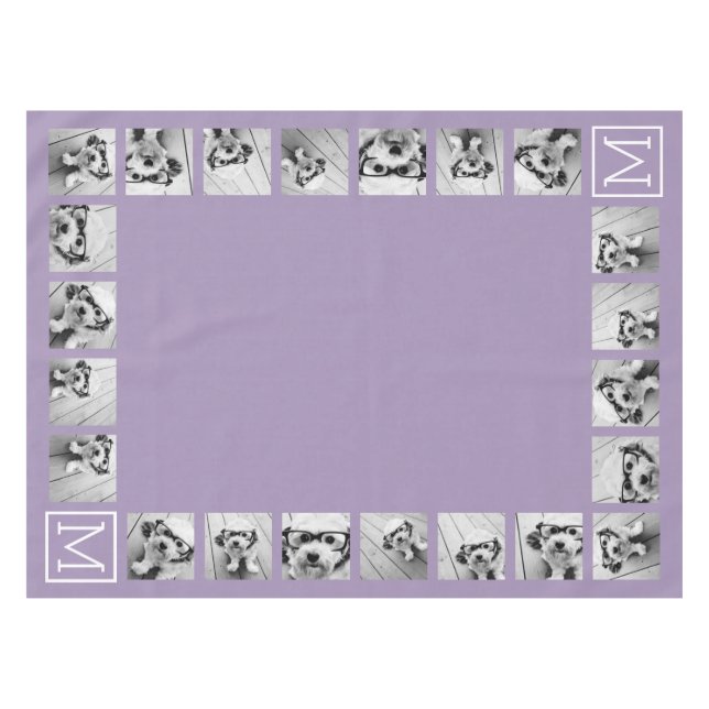 Nappe Lavender Instagram Photo Collage Personnalisé Mono (Devant (Horizontal))