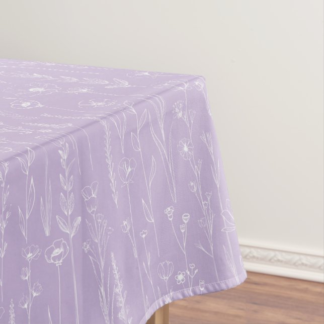 Nappe Lavender Wildflower Baby Shower Tablecloth (In Situ)