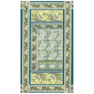 Nappe Le nénuphar d'iris de Nouveau d'art fleurit flora