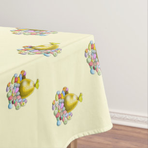 Nappe Le poussin de Pâques et l'œuf de Pâques en or