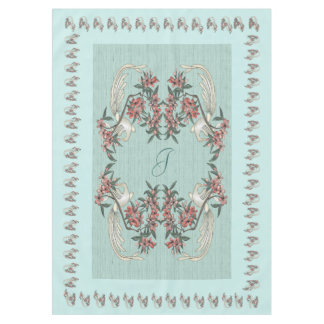 Nappe Le romantisme de la soie avec Monogramme 60" x Aqu