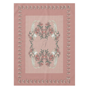 Nappe Le romantisme de la soie avec Monogramme Peach 52"